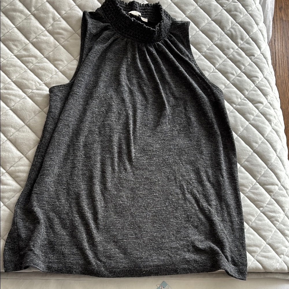 💐 LOFT Sleeveless mock neck Gray Tank top XXSP